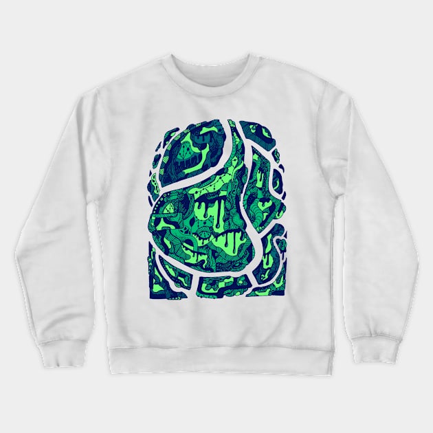 Ngreen Abstract Wave of Thoughts No 3 Crewneck Sweatshirt by kenallouis